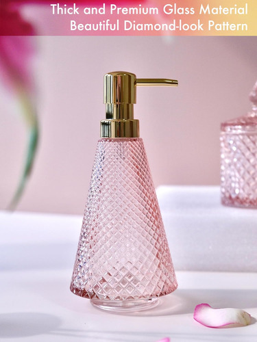 Juego De Accesorios De Baño Rosa, Juego De Baño De Vidrio Tr