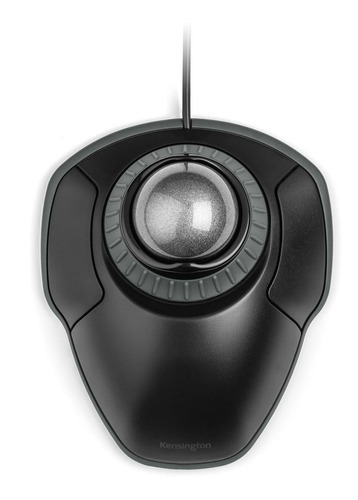 Trackball Mouse Orbit Con Cable Bola Plateada Kensington Color Negro