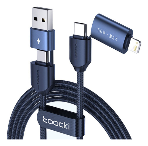 Cable Carga Rapida Lightning Usb-c 4 En 1 iPhone Android