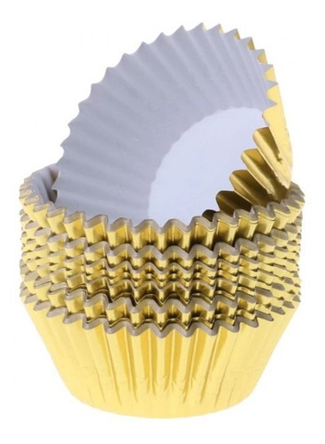 Capacillos De Cupcakes Dorados 50 Piezas