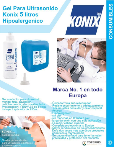 Gel Para Ultrasonido Transparente 5l Base Agua Konix Neutra
