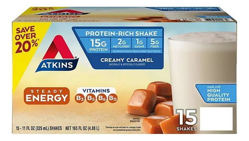 Atkins Proteína Cetogénica Sabor A Caramelo 15 Pack 