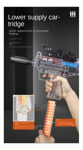 Subfusil Uzi Eléctrico De Ráfaga Con Balas Blandas