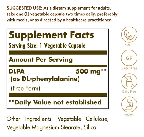 Solgar Dlpa 500 Mg