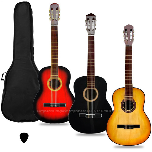 Guitarra Criolla Estudio Premium + Funda Acolchada + Pua +