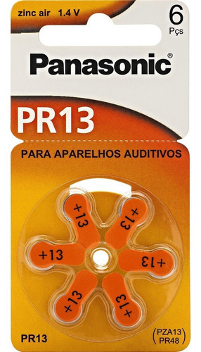 60 Baterias Auditivas 13 Pr48 Aparelho Auditivo Panasonic