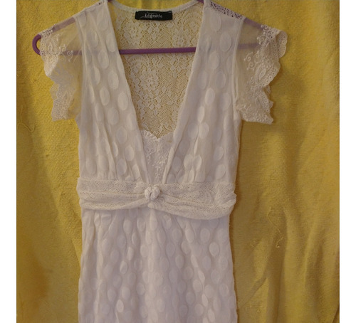 Legende, Vestido Blanco Forrado.de Francia.  Liquido