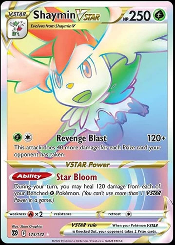 Shaymin Vstar Rainbow Rare Carta Pokémon Original+ 10 Cartas