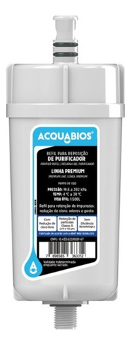 Refil Filtro Acqua Premium Acquabios Cor Branco