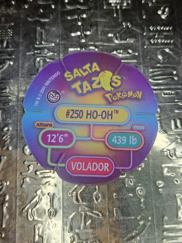 Pokemon Salta Tazos Ho-oh #250 Colección Nintendo 2001