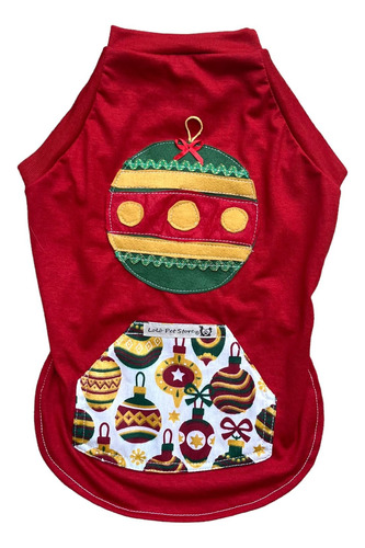 Roupas Cães Lolô-cachorro- Macho- Natal Vermelho Bola- Pet 