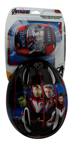 Avengers Combo Casco Y Rodilleras Para Niños