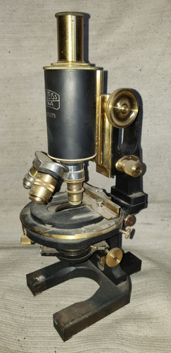 Microscopio Antiguo Carl Zeiss Original C Accesorios Y Caja