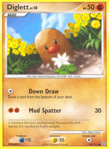 Cartas Pokemon Diglett 85/132 Played D&p Secret Wonders 