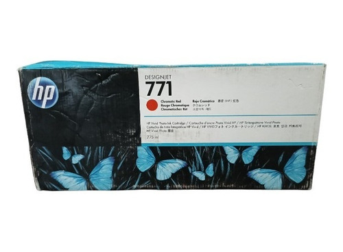 Cartucho De Tinta Hp 771 Ce038a Rojo Cromático Caja Dañada