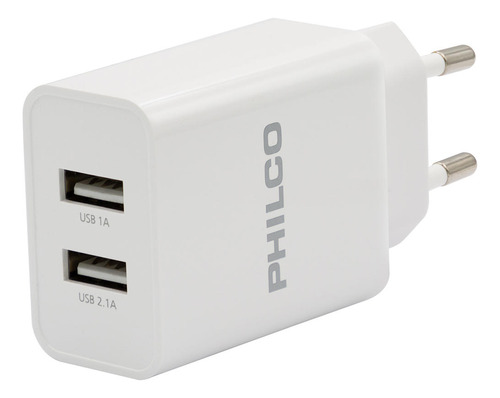 Carg. De Pared 2.1 A Doble Usb C/cable iPhone R1090 Blanco