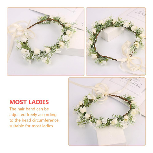 Diadema De Flores Nupciales Ajustable Guirnalda Boho