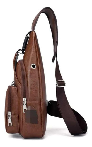 Mochila De Hombro Bandolera Antirobo Piel Con Usb
