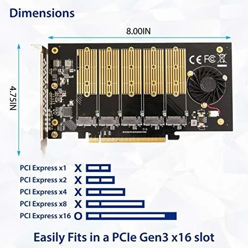 Tarjeta De Expansión Pci-e 3 0 X2 Para 5 Ssd M 2 Sata - Si-