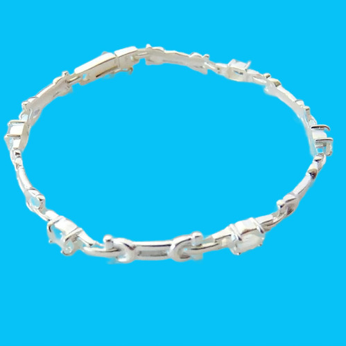 Pulseira De Prata 925 Com Garantia E Topázio Natural 9428.