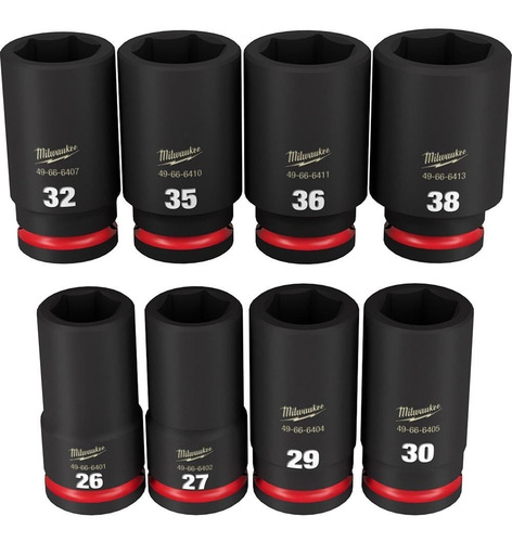 Juego De Dados Metricos 8pzs Mm 3/4 Milwaukee 49-66-7020