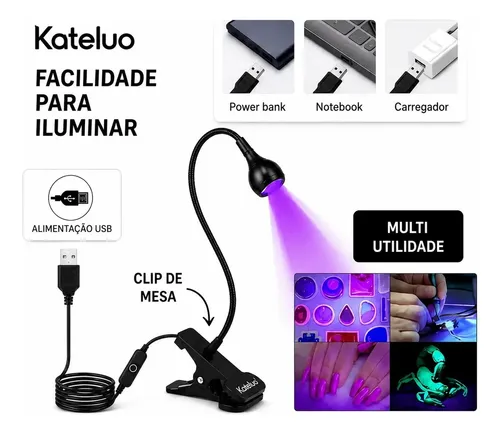 Mini Cabine Lanterna Clip Mesa UV LED 18W Para Unhas Branca - R$ 24,9