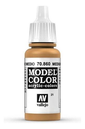 Vallejo Model Color 17ml Pintura Acrílica Color 21 Carne Medio 70.860