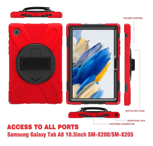 Imagen 3 de 8 de Funda Antigolpe Para Tablet Samsung Galaxy Tab A8 10.5