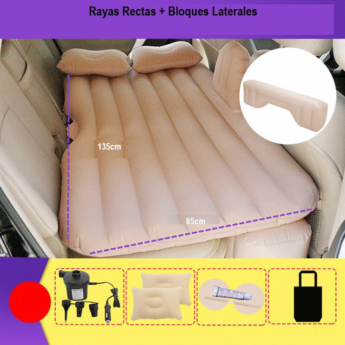 Colchon Inflable Con Compresor 12v Y 2 Almohadas Para Auto