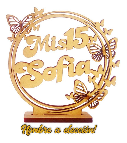 15 Centro De Mesa Souvenirs 15 Años Nombre Mariposa Oferta !