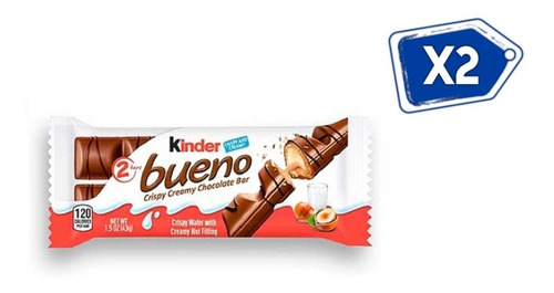 Chocolate Kinder Barra Bueno Chocolate Y Avellana 43gr 2 Und