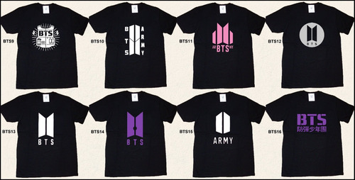 Imagen 2 de 9 de Remeras Estampadas Wilwarin Bts Kpop Army Bangtan Boys
