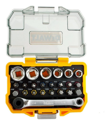 Juego Tubos Set Puntas Atornillador Llave Crique 24pz Dewalt