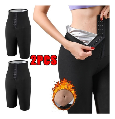 Bermudas Cortas Fitness Co Pantalón Sauna Sauna Queima Fat 2