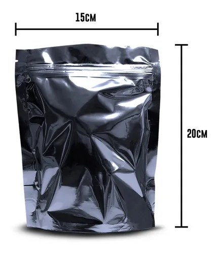 Bolsa Stand Up Pouch Metalizada Plata Tipo Ziploc 250g 100pz