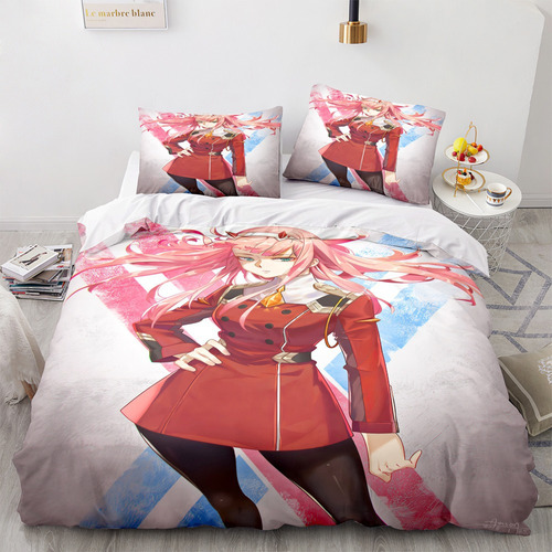 Juego De Cama Anime 02, Funda De Edredón Tamaño Doble .