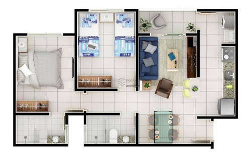 Imagem 7 de 25 de Apartamento Com 2 Quartos À Venda, 53 M², Suíte, 2 Vagas, Área De Lazer, Financia - Paumirim - Caucaia/ce - Ap1874