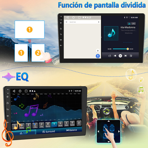 . Estéreo De Coche De 9 Pulgadas, 2+32 G, Carplay Gps Para
