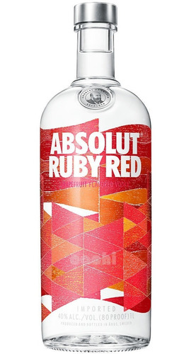 Imagen 1 de 3 de Vodka Absolut Ruby Red (pomelo Rosado) 1 Litro