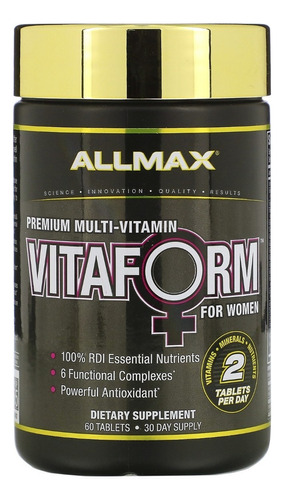 Allmax Vitaform For Women 30 Servicios Vitaminas Y Minerales Sabor Sin Sabor