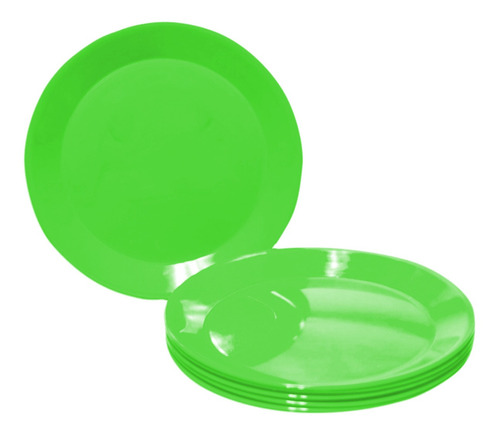 Plato Playo Plastico Duro Colores Cocina Jardin Picnic