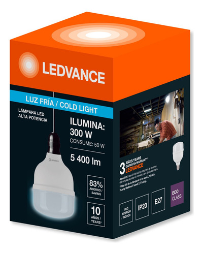 Foco De Alta Potencia Ledvance 50w Led Luz Fría Blanco Frío