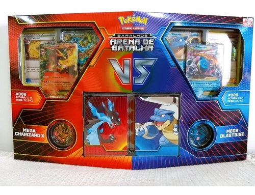 Box Pokémon Mega Evolução - M Charizard Vs M Blastoise - copag - Deck de  Cartas - Magazine Luiza