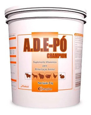 2 Ade Pó Champion Balde 5kg - Suplemento Vitamínico Original