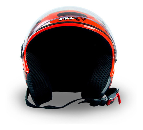 Casco Fw3 para Moto X Open Speed, talla 60, naranja X, diseño Open Speed con visera de cristal transparente