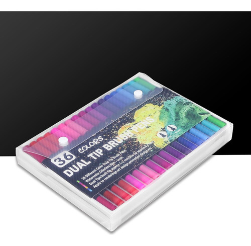 36 Colores Marcadores Plumones Punta De Pincel Dual Brush