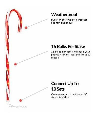 Luces De Navidad - Noma Candy Cane Marcadores De Camino