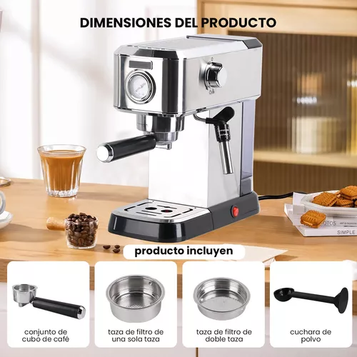 MICHELANGELO Máquina de café expreso de 15 bar con espumador de leche,  máquinas de café Expresso, cafetera de acero inoxidable para capuchino y  café