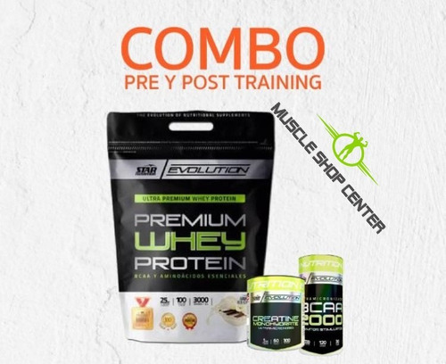 Imagen 1 de 1 de Whey Premium 3kg + Bcaa + Creatina