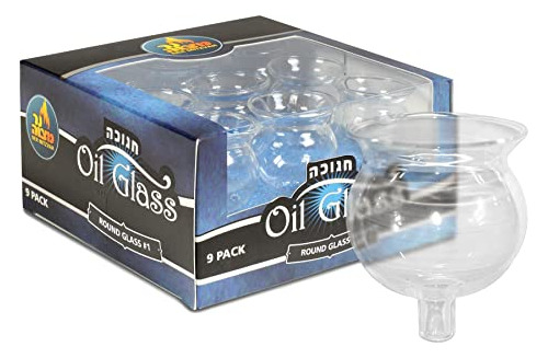 Ner Mitzvah Hanukkah Menorah Vasos De Aceite De Cristal  